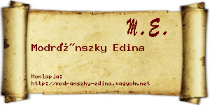 Modránszky Edina névjegykártya