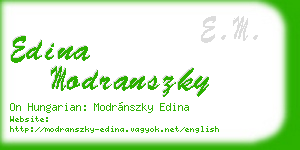 edina modranszky business card
