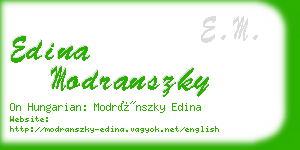 edina modranszky business card